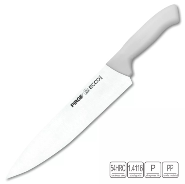 Нож поварской 25 см,,белая ручка Pirge