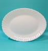 Тарелка овальная с волнистым краем D 304 мм, стекло опаловое