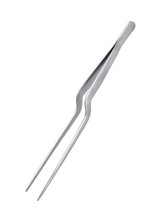 Щипцы (пинцет) 20 см. изогнутые нерж. MGsteel /1/100/