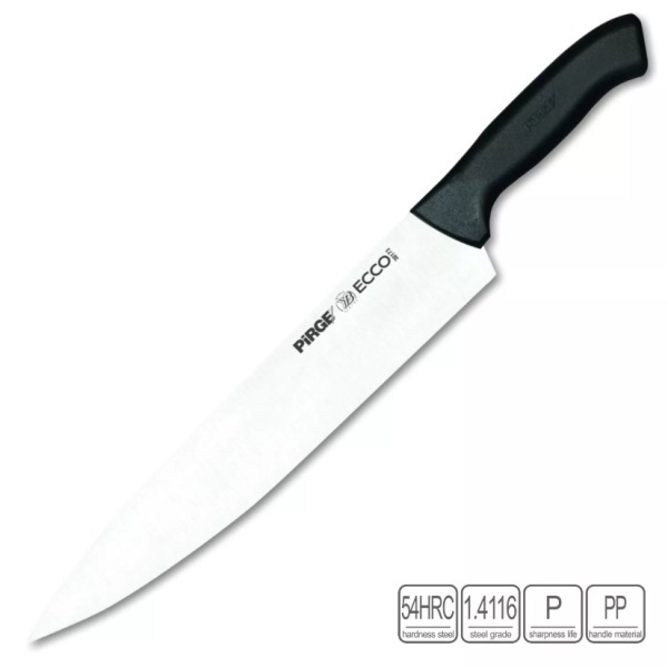 Нож поварской 30 см,черная ручка Pirge