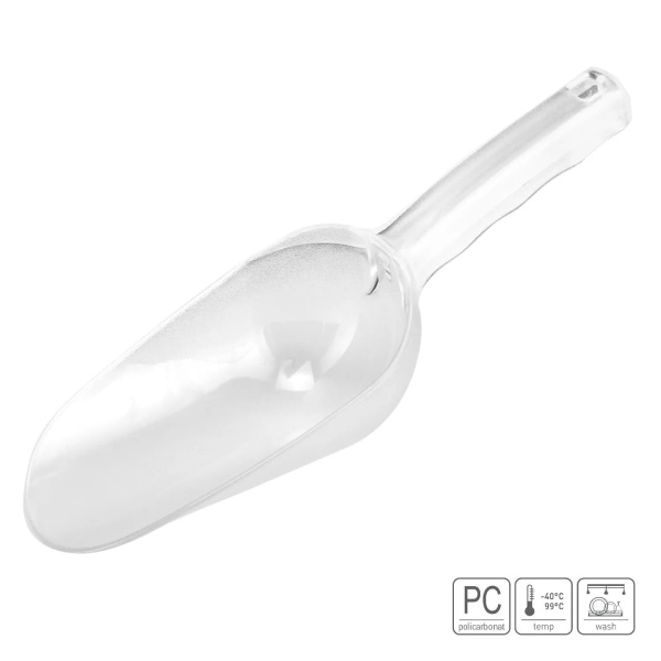 Совок для сыпучих продуктов 530г, овал, поликарбонат, прозрачный /50