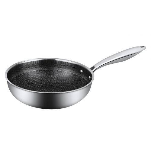 Сковорода Вок (WOK) 28 см, h 8,6 см Honeycombs нерж. с антиприг. покр. ИНДУКЦИЯ P.L.