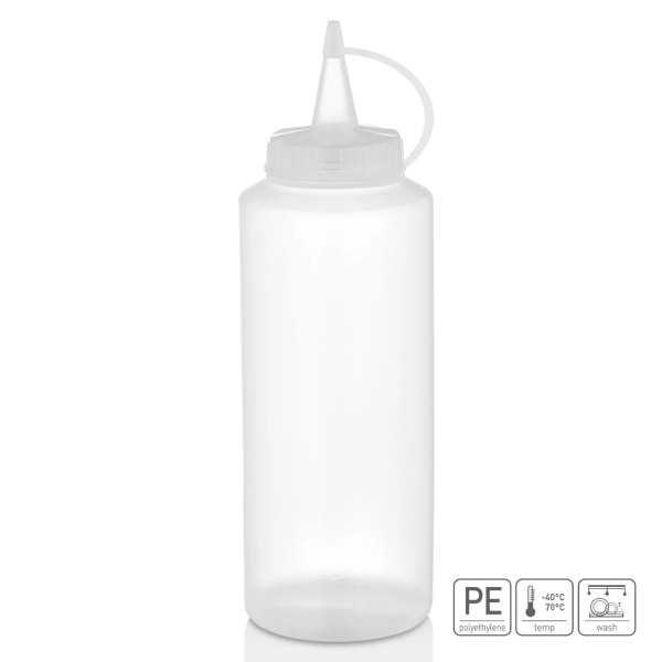 Диспенсер для соуса 0,5 носик прямой с колпачком (полупрозрачный)