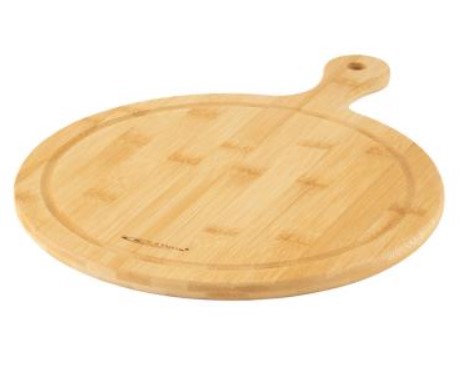 Доска д/сервир круглая 37,5*28*1,2см с ручкой [БАМБУК СЕРВИРОВКА]