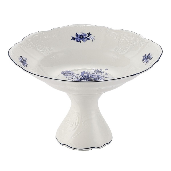 Блюдо на ножке,десертное d=25см, см,коллекция "Blue Flower"  P.L. Proff Cuisine
