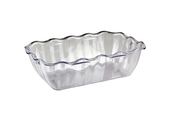 Салатник с волнистым краем 2л. (260х175х80мм) прозрачный КНР/24