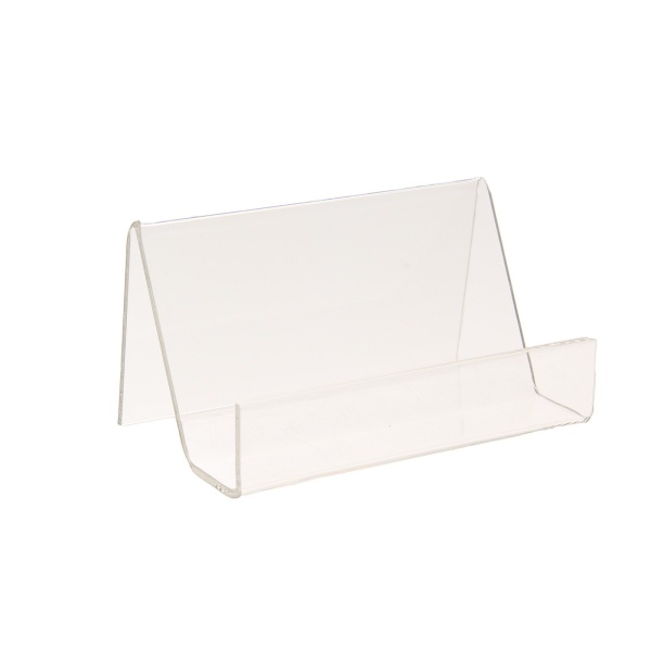 Подставка под визитки 9*5,5*4,5 см, наклонная, оргстекло 2 мм В ЗАЩИТНОЙ ПЛЁНКЕ