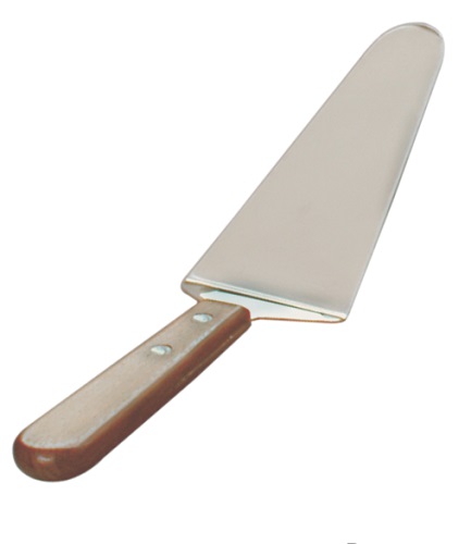 Лопатка 26 см. изогнутая раб. часть 12,5*6 см. нерж. узкая с дерев. ручкой MGsteel /1/144/