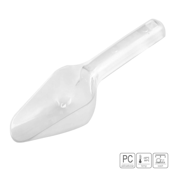Совок для сыпучих продуктов 170г, овал, поликарбонат, прозрачный /50