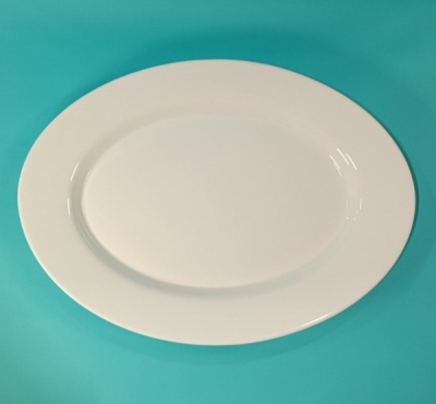 Тарелка овальная D 355 мм, стекло опаловое