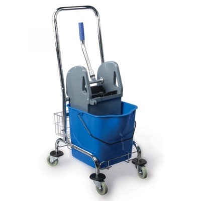 Тележка для уборки 23л. (560х400х940мм) с отжимом на металлической раме /1