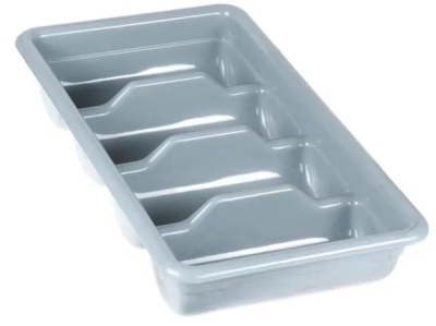 Емкость для столовых приборов 4 секции, серый (полипропилен)/12