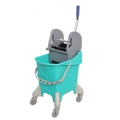 Тележка для уборки 31л. (455х370х970мм) с отжимом, полипропилен, зеленая /1