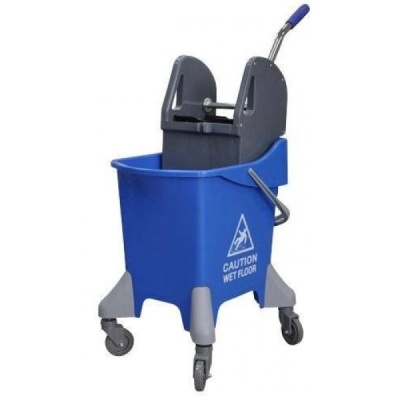 Тележка для уборки 31л. (455х370х970мм) с отжимом, полипропилен, синяя /1